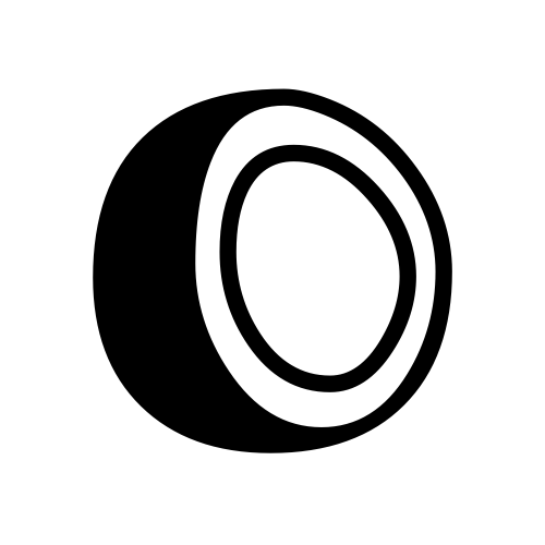 🥥 Emoji Domain black and white Symbola rendering
