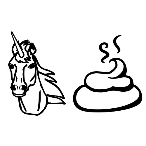 🦄💩 Emoji Domain black and white Symbola rendering