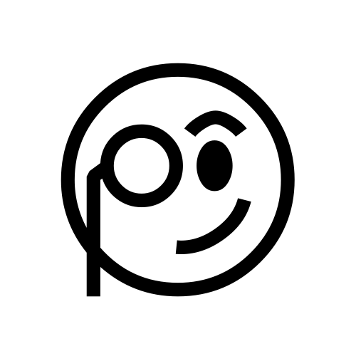 🧐 Emoji Domain black and white Symbola rendering