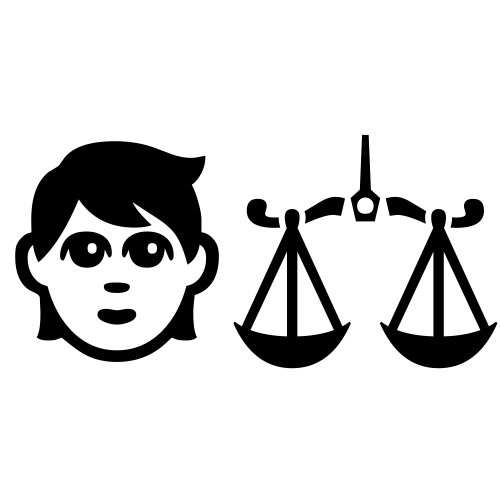 🧑‍⚖ Emoji Domain black and white Symbola rendering