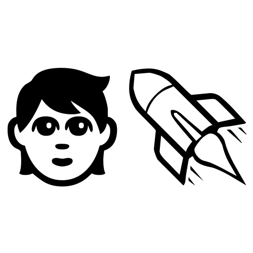 🧑‍🚀 Emoji Domain black and white Symbola rendering