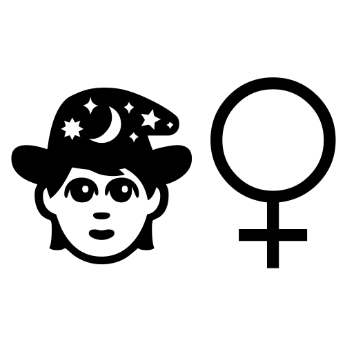 🧙‍♀ Emoji Domain black and white Symbola rendering