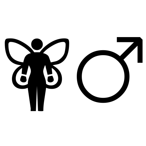 🧚♂ Emoji Domain black and white Symbola rendering