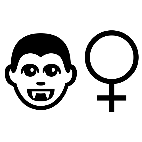🧛‍♀ Emoji Domain black and white Symbola rendering