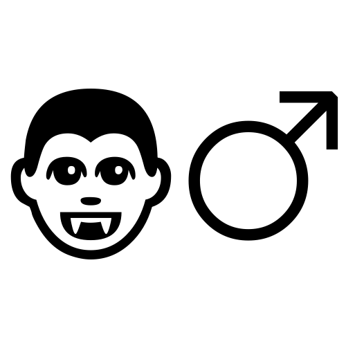 🧛‍♂ Emoji Domain black and white Symbola rendering