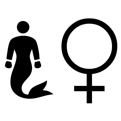 🧜♀ Emoji Domain black and white Symbola rendering