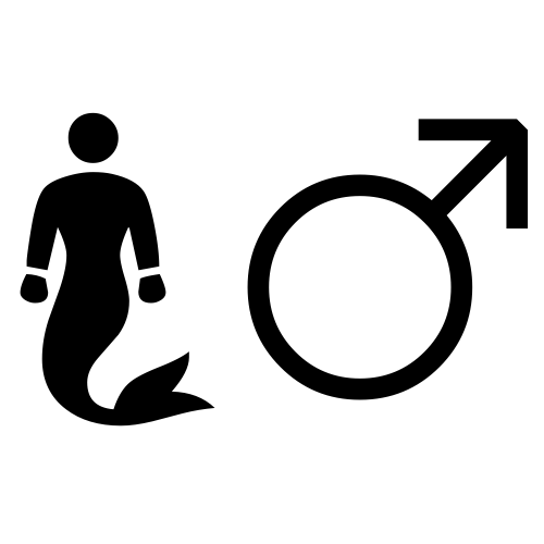 🧜♂ Emoji Domain black and white Symbola rendering