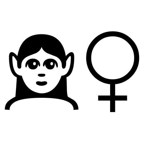 🧝‍♀ Emoji Domain black and white Symbola rendering