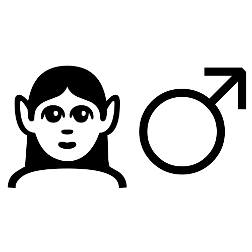 🧝‍♂ Emoji Domain black and white Symbola rendering