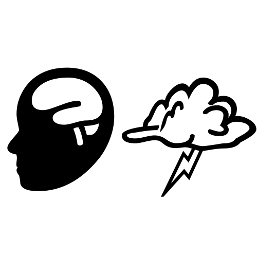 🧠🌩 Emoji Domain black and white Symbola rendering